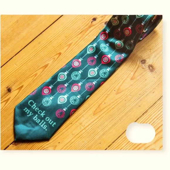 Mens Check out my Balls Necktie - Picture 2 of 3
